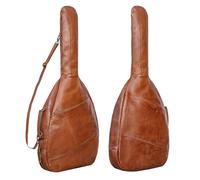 STILORD 'Elvis' Custodia Chitarra Classica e Acustica 4/4 in Vera Pelle Borsa Chitarra Imbottita 39' 40' 41' Gigbag Impermeabile per Concerto Fodero Chitarra Resistente, Colore:brandy - cognac