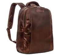 Stilord Ennio Zaino in Pelle Vintage con Scomparto Laptop 13,3 Pollici per Uomo, Donna e Studente - Cognac