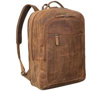 STILORD 'Erikson' Zaino in Pelle XL Uomo Donna - Grande Zaino Vintage per Laptop 15 16 17 Pollici - Zaino Business con Sistema Trolley & Tasca Antifurto, Colore:tan marrone - scuro