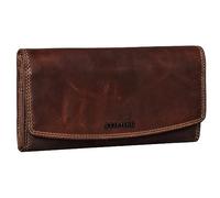 STILORD 'Felicia' Portafoglio Donna in pelle con protezione RFID e NFC Wallet Vintage Borsellino grande con cerniera in confezione regalo, Colore:salerno - marrone
