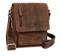 STILORD "Finn" Borsello da uomo in vera pelle Borsa a tracolla per Tablet da 8, 4 pollici in cuoio Resistente borsetta messenger stile vintage di qualità Colore:aneto - marrone