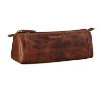 STILORD 'Freddie' Astuccio Portamatite in Pelle per Uomo Donna Astuccio per Penne Porta Trucchi Vintage in resistente Cuoio Autentico, Colore:kara - cognac