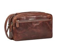 STILORD 'Gaius' Beauty Case Uomo Pelle Vera Vintage Borsa da Toilette Kit da Viaggio Uomini con 2 Scomparti e Manico Trousse Compatta per Viaggi e Uso Quotidiano, Colore:kara - cognac