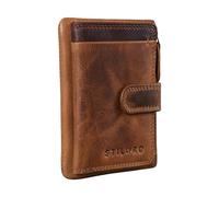 STILORD 'Garrett' Borsellino con Porta Chiavi in Pelle Mini Porta Carte con Anti RFID e Blocco NFC Vintage Portafoglio Piccolo per Uomo Donna Cuoio Genuino, Colore:kara - cognac