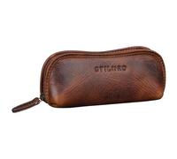 STILORD 'Glasgow' Astuccio Custodia per Occhiali in Vera Pelle Stile Vintage Morbida Porta Occhiali da Sole con Chiusura a Cerniera in Vero Cuoio, Colore:sesto - cognac