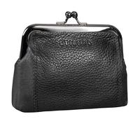 STILORD 'Goldie' Portamonete Vintage con Chiusura a scatto in Cuoio retro Portafoglio Donna pelle vera piccolo antica Portamonete pelle con Chiusura Clic-Clac, Colore:nero