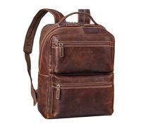 STILORD 'Gustavo'Zaino Business Pelle Grande per Uomo e Donna - Computer Portatile 15-16 Pollici - Zaino da Lavoro Elegante con Supporto per Trolley per Viaggi - Salerno Marrone