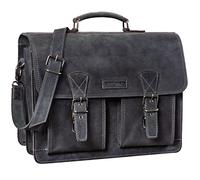 STILORD 'Jeffrey' Cartella Pelle Vera - Borsa Ventiquattrore Vintage - Borsa Porta Pc Portadocumenti Uomo & Donna - Borsa Tracolla per PC 15,6 Pollici con Attacco Trolley, Colore:antracite