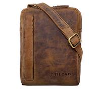STILORD 'John' Borsa Piccola Uomo in Pelle Vintage Borsetta Cuoio Borsello con Tracolla per Tablet da 8,4 Pollici, Colore:marrone medio