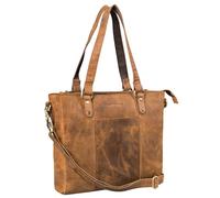 STILORD 'Joy' 3-in-1 Vintage Shopper Borsetta Cuoio Donna Borsa Grande Tracolla Spalla Vera Pelle per Lavoro Shopping Spesa Tempo Libero Portatile Laptop, Colore:seppia - marrone puro