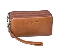 STILORD 'Kenneth' Borsello da Uomo in pelle Piccolo organizer da viaggio vintage XXL Borsa da polso da uomo Borsello piccolo vintage, Colore:mocca - marrone scuro