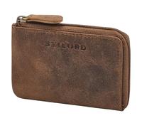 STILORD 'Keyon' Elegante Portachiavi Uomo e Donna Pelle Vera - Mini Portafoglio Anelli Portachiavi con Cerniera Borsa per Chiavi con Zip - Portamonete per carte e monete, Colore:marrone medio
