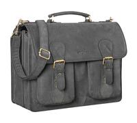 STILORD 'Kronos' Cartella insegnante Pelle Classica Borsa Lavoro Grande Uomo Donna Portadocumenti Ventiquattrore Cuoio, Colore:antracite