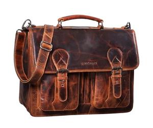 STILORD “Kronos” Cartella insegnante Pelle Classica Borsa Lavoro Grande Uomo Donna Portadocumenti Ventiquattrore Cuoio Colore:milano - marrone