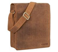 STILORD 'Lars' Borsa uomo in pelle a tracolla Messenger A4 piccola verticale Borsello vintage A4 grande per Tablet da 13,3 pollici per Università Ufficio Lavoro, Colore:tan marrone - scuro
