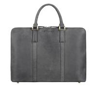 STILORD "Leonora Borsa da Lavoro Donna in Pelle Valigetta Portadocumenti A4 - Elegante Cartella Porta PC 15,6-16 Pollici Vera pelle con Piedini D’appoggio per Ufficio Colore:avaro - grigio
