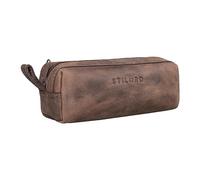 STILORD 'Linus' Astuccio in pelle grande Portapenne Portamatite Portatrucco vintage per Università Scuola e Ufficio Uomo Donna, Colore:veleta - marrone