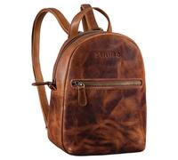 STILORD 'Lola' Mini Zaino da Donna in Pelle Daypack Vintage Borsa Zainetto Piccolo Elegante Sportivo Borsa a Spalla Cuoio Autentico, Colore:kara - cognac
