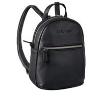 STILORD 'Lola' Mini Zaino da Donna in Pelle Daypack Vintage Borsa Zainetto Piccolo Elegante Sportivo Borsa a Spalla Cuoio Autentico, Colore:nero