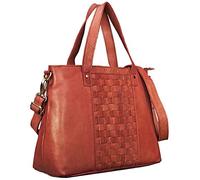 STILORD "Mara" Borsa da donna in pelle vintage Grande borsa a tracolla con manici e con elegante intreccio in vero cuoio Colore:arrona - marrone