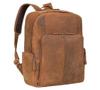 STILORD 'Marlin' Zaino Elegante in Pelle Porta PC 15.6 Pollici - Borsa da Università e Ufficio per Uomo e Donna - Grande, Vintage, Cuoio Genuino, Colore:tan marrone - scuro