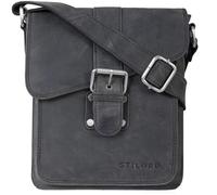 STILORD 'Mattia' Borsa a Tracolla Uomo in Pelle Vintage - Borsa Messenger per Tablet 10,1' & iPad 9,7' - Borsello in Pelle Vera, Colore:carbon - grigio