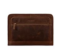 STILORD "Maximilian" Cartella Portadocumenti A4 in pelle vintage Borsa per tablet Custodia rigida per PC e Macbook 13,3 Portablocchi con cerniera Zip Colore:marrone medio
