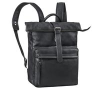 STILORD 'Melvin' Zaino Rolltop Pelle Vera Grande - Zaino Lavoro Donna e Uomo con Scomparto Laptop 16-17 pollici - Zaino Porta PC - Zaino da Bici como Bagaglio a Mano, Colore:nero