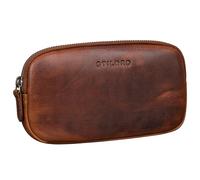 STILORD 'Mike' Astuccio Vintage Pelle Borsa Portapenne per Studenti Lavoro Sachetto ideale come Portamatite Cancelleria Borsa Cosmetica in Vero Cuoio, Colore:sesto - cognac