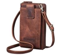 STILORD 'Nelly' Borsa per Telefono a Tracolla Pelle Borsa a Tracolla con Tasca Portamonete Piccolo Portafoglio per Smartphone Borsetta Porta Cellulare Vintage, Colore:kara - cognac