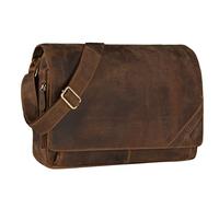 STILORD "Nick" Borsa messenger uomo donna in pelle stile Vintage Tracolla in vero cuoio Portadocumenti per PC, A4 per università ufficio e lavoro Colore:calais - marrone