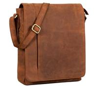 STILORD 'Paul' Borsa a tracolla in pelle Messenger uomo donna vintage Borsa per l'università documenti A4 Borsello grande formato verticale in vero cuoio, Colore:tan marrone - scuro
