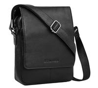 STILORD "Remo Borsa a Tracolla Uomo Piccola Vera Pelle Messenger Bag Compatta Uomini Cuoio Autentico Borsetta a Spalla Elegante per Tablet 10,1 Pollici Colore:nero
