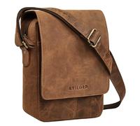 STILORD "Remo Borsa a Tracolla Uomo Piccola Vera Pelle Messenger Bag Compatta Uomini Cuoio Autentico Borsetta a Spalla Elegante per Tablet 10,1 Pollici Colore:seppia - marrone