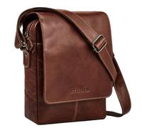 STILORD "Remo Borsa a Tracolla Uomo Piccola Vera Pelle Messenger Bag Compatta Uomini Cuoio Autentico Borsetta a Spalla Elegante per Tablet 10,1 Pollici Colore:brandy - marrone