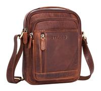 STILORD 'Salva' Piccolo Borsello Uomo Pelle Borsa a Tracolla Crossbody Borse Messenger Cuoio Borsa a Spalla Borselli per Ufficio Viaggi Vita Quotidiana Tablet 8 Pollici, Colore:kara - cognac