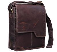 STILORD 'Sheffield' Borsello uomo in pelle A4 Messenger in cuoio per Tablet da 13,3 pollici in stile vintage grande per Ufficio Lavoro ed Università, Colore:cognac marrone scuro