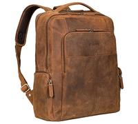 STILORD 'Sigrid' Zaino pelle senza tempo per laptop 17 pollici Zaino da lavoro Donna e Uomo, Insegnanti, Vera pelle, Colore: Tan Marrone Scuro