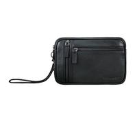 STILORD 'Sunny' Pochette uomo con cinturino da polso in pelle Borsetta a mano piccolo vintage Organizer da viaggio in cuoio Trousse Borsello, Colore:ossidiana nero