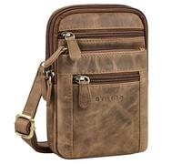 STILORD 'Tamo' 4-in-1 Piccolo Borsello Uomo Pelle Vera - Borse Tracolla, Marsupio da Cintura, Borsello al Collo & Moschettone | Borsa Cuoio Uomi Vintage Multifunzionale, Colore:marrone medio