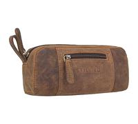 STILORD 'Ted' Astuccio Pelle Vintage Borsa Portapenne per Studenti Astuccio Scuola Lavoro Sachetto ideale come Portamatite Cancelleria Beauty Case in Vero Cuoio, Colore:colorado - marrone