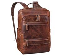 STILORD 'Torben' Zaino computer portatile 15-16 pollici - Zaino Pelle Vera con molti scomparti - Come zaino lavoro elegante uomo e donna con sistema di aggancio al trolley, Colore:salerno - marrone