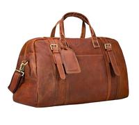 STILORD "Vega" Borsone Pelle Uomo Viaggio Cognac Piccolo Borsa Da Viaggio in Cuoio Autentico Duffel Bag Borsone Palestra Donna Bagaglio A Mano A Tracolla 34 L, 50x23x30