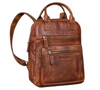 STILORD 'Zane' Premium Zaino per il Tempo Libero da Donna in Pelle Medio-Grande - Ideale Come Zaino da Viaggio Con Porta Trolley - Zaino Vintage in Vera Pelle 12 Pollici, Colore:brandy - cognac