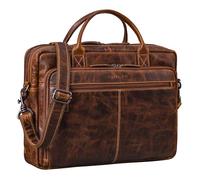 STILORD 'Zenon' Cuoio Borsa Porta PC 15,6-16 Pollici - Grande Borsa Laptop a Tracolla - Valigetta Documenti A4 - Ventiquattrore da Lavoro in Vera Pelle Uomo & Donna, Colore:luino - marrone