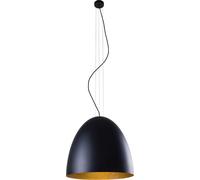 Stiloso Lampada a Sospensione Ornella 5 Flmg Nero Oro Metallo Tondo Pranzo Loft