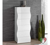 Stilprojectstore Settimino 6 Cassetti Bianco Lucido - Onda - Made in Italy