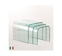 Stilprojectstore Tavolino da caffè in Vetro Curvato Trasparente L 40/48 - Tris
