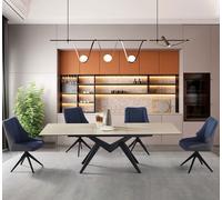 Stilprojectstore Tavolo allungabile rettangolare vetro beige 180x100 Diamante