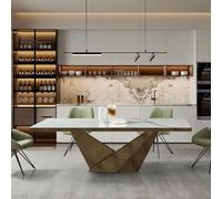 Stilprojectstore - Tavolo da pranzo rettangolare in pietra bianco 240x118x75 - Gold
